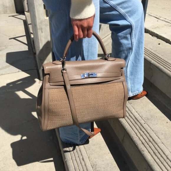 Hermes Handbags - SOLD Hermes Crinoline Etoupe Kelly 35